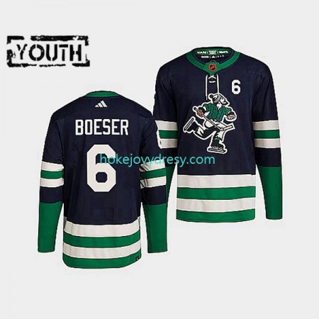 Dětské Hokejový Dres Vancouver Canucks Brock Boeser 6 Adidas 2022 Reverse Retro Námořnictvo Authentic